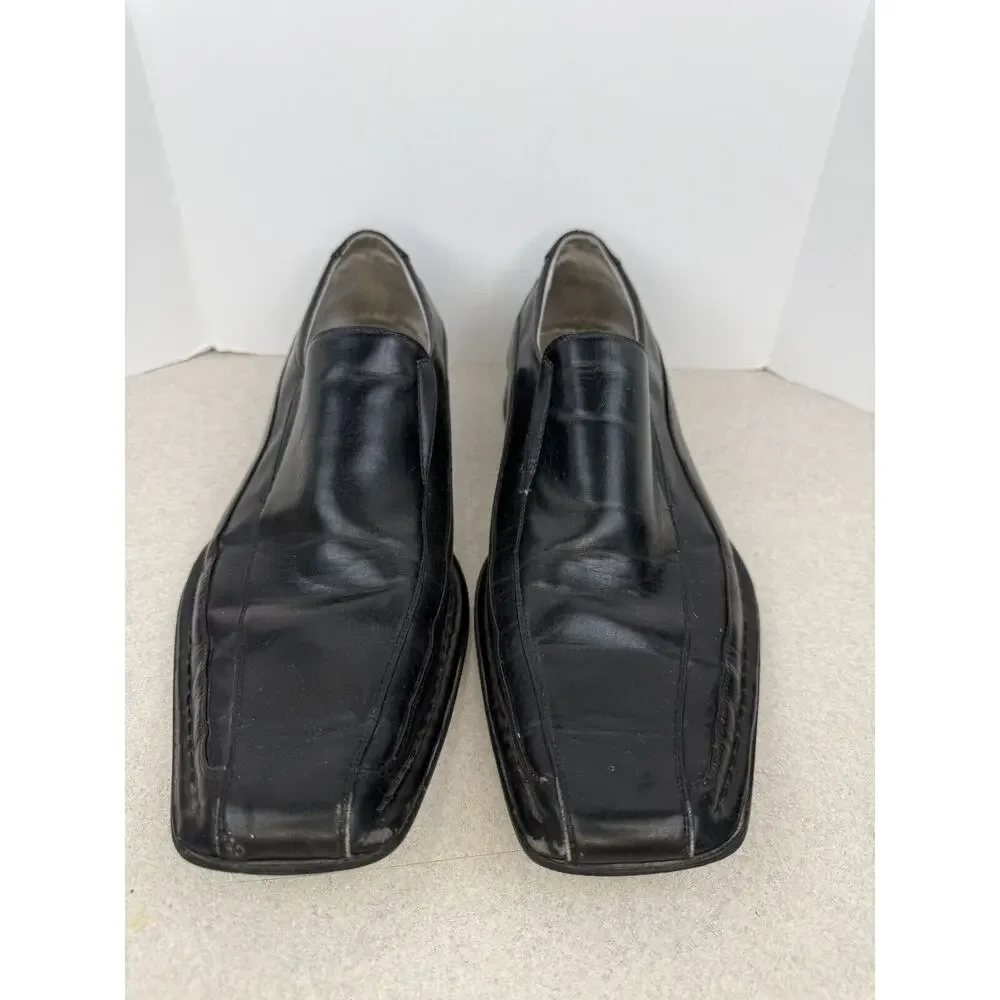 Men’s Steve Madden Black Leather Loafer Dress Shoes Size 10.5 M Slip‎ On